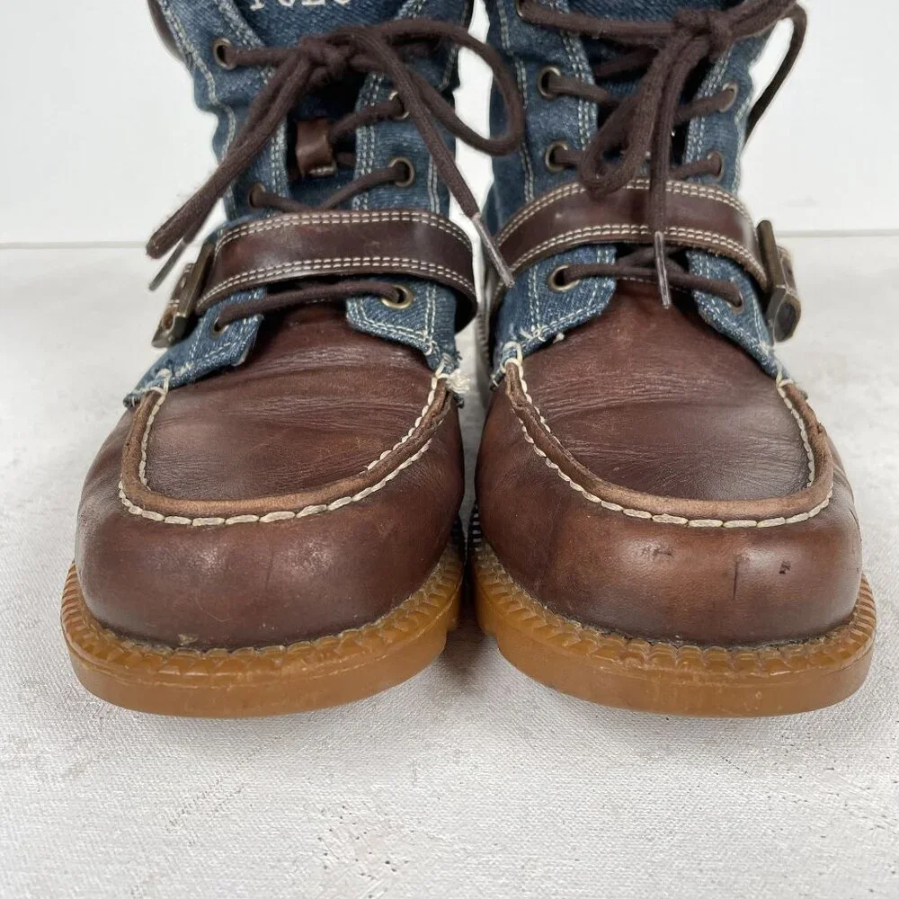 Polo Ralph Lauren Boots Boys 5.5‎ RANDEN Fashion Boot Denim Chocolate